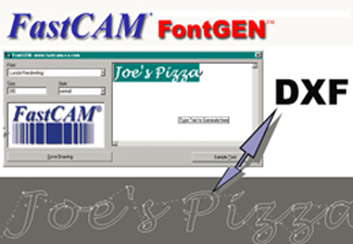 FastCAM FontGEN NC for text cutting using hi def plasma or laser cutting